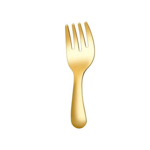 Gold fork from 2 Piece Portable Camping Cutlery Set With Spoon And Fork Stainless Steel Grab And Go Outdoor Dining Essentials