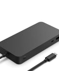 Ready To Crush Your Daily Grind Using This Beast Mode Thunderbolt 4 Dock And USB4 Hub sleek black dock with ports and cable.