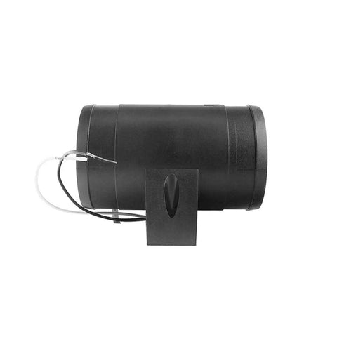 Side view of Inline 3 Inch 12V Marine Bilge Air Blower For Yacht Boat RV Exhaust Ventilation Quiet Yet Beefy And Powerful Vent Fan