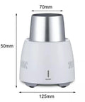 Lightning Quick Electric Cup Cooler Packing Semiconductor Cooling And Smart Touch Interface, dimensions shown, sleek design for chilling drinks.