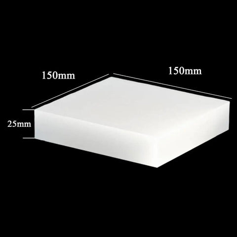 Heavy Duty White Polypropylene Reusable Support Pads Two Pack Level Out Appliances Furniture Or Gear With Rock Solid Load Bearing Muscle And Adjustable Thickness Ratings For Any Garage Or Pro Jobsite, showing dimensions 150mm x 150mm x 25mm.