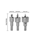 Get Ready For Heavy Duty Metal And Plastic Drilling With This Awesome 3 Piece Tct Carbide Hole Saw Set Featuring 20mm 25mm And 30mm Bits That Lock Stable, Drill Clean And Cut Tough Materials Like A Boss Without Any Slippage Or Hassle.. 3 TCT hole saw bits 20mm, 25mm, 30mm for metal and plastic