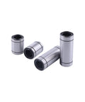 High Precision Linear Ball Bearing Two Pack Silver Finish Bore 6 mm Outer Diameter 12 mm Width 35 mm shown in various angles