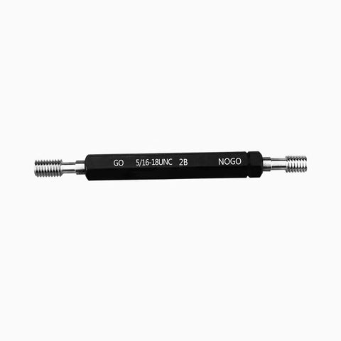 Double End Thread Plug Gauge 5 By 16 By 18 UNC 2B GO And NOGO Unified Thread Gauge 1 Pc Built From Tool Steel HRC 62 64 For High Wear Resistance And Precision Right Hand GO And NOGO Style For Precise Measurement In Metalworking And Machining Applications