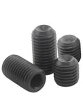 10 Piece M12 X 1.25 Fine Pitch 25mm Cup Point Grub Screws With Hex Socket Allen Key Set Black Oxide Heavy Duty 12.9 Grade Steel