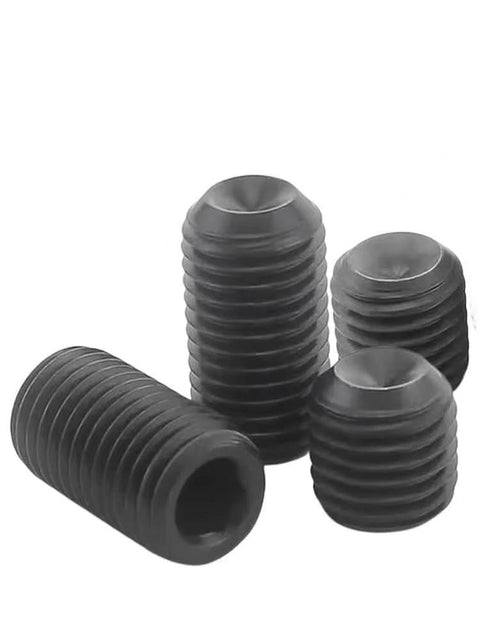 50 Pcs M4 X 0.5mm Fine Pitch Cup Point Grub Screws With 5mm Length And 2mm Hex Socket Fine Thread Black Oxide Stainless Steel 304