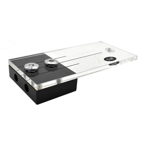 Dowel Drilling Jig Kit For Centering Holes On One Half Inch Stock With A Quarter Inch Guide Spaced Three Quarters On Center Three Sixteenth Inch Acrylic Faces And Hardened Steel Drill Guides Easy To Use No Fuss Transfer Marks Built To Last