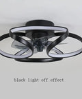 Swanky Smart Ceiling Fan Light Featuring Invisible Blades And Wireless App Control For A Chill Home Vibe Includes Dual Remote Dimmable Led Bulbs And Super Quiet Operation in black with light off effect.