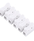100Pcs Quick Wire Connectors Set, 2 Pin Push In Wire Terminals, 5A 220V White Plastic Shell in a row