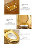 Show Stopping Gold One Piece Toilet Featuring Silently Smooth Dual Flush Siphon And Insane 360 Degree Spiral Vortex Wash For Beast Mode Cleaning In Modern Home Bathrooms, dual flush button and easy installation.