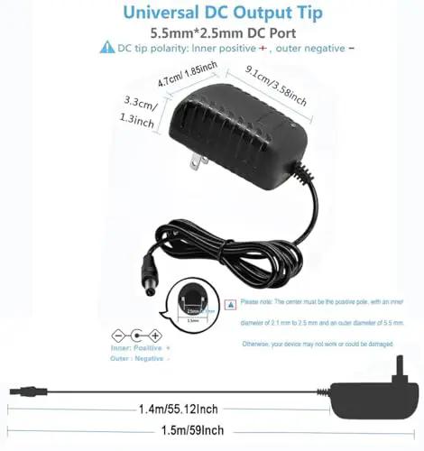 Budget Friendly 24V DC 1A Power Supply Adapter For LED Strips And CCTV Cameras, 100-240V AC Input To 24V DC 24W, 5.5mm x 2.5mm plug