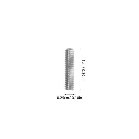 100 Pieces Carbon Steel M2.5x10 Hex Socket Headless Grub Screws For Door Handle Repair And Bath Fixtures Plus Delicate Assembly Work Ensure Grip And Security Like a Boss For Tackling Your Next Job, shown with 10mm length