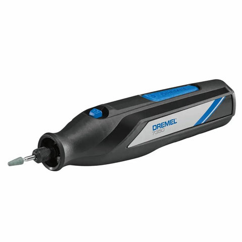 Cordless Rotary Tool Kit With USB C Battery And 5 Accessories, 12000 RPM, lightweight design, side view, engraving attachment