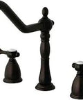 Oil Rubbed Bronze 8-Inch Center Kitchen Faucet With Tall 9.25-Inch Spout, No Sprayer, 1.8 GPM Flow, Brass Washerless Cartridge