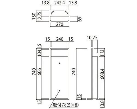 Heavy Duty Half Embedded Fire Extinguisher Box In Silver Metallic Steel Built Like A Tank For D Types Rock Hard Semi Recessed Mount dimensions diagram, showing H 29 x W 10 x D 5.