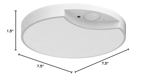 Rechargeable Motion Sensor Ceiling Light With Remote, 7.5 Inch LED Fixture, 1.5 Inch Thick, for Closets Hallways Stairs Showers Sheds