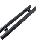 Heavy Duty 24 Inch Matte Black Stainless Steel Door Handle For Two Sided Glass Doors Square Rectangle T Bar Pull Push Handle Modern Commercial Interior Exterior Entrance Gate Grip, angled pair view