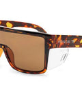 ANSI Z87+ Safety Sunglasses Packing Polarized Lenses To Vaporize Glare For Work, Surf, And PPE Missions, tortoise shell design.