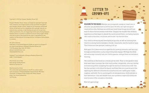 Interior page showing letter to parents from Busy Preschool Builders Learn With Trucks Tools And Mighty Machines In A Fun Construction Site Activity Book For Kid Friendly Hands And Curious Minds Ages 3 To 5.