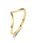 Gold tone V Shaped Stainless Steel Wedding Band For Women With Chevron Pointed Design Engagement Promise Ring Simple Classic Nickel Free Size 6