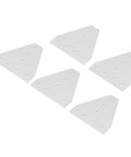Five pieces of 7 Hole Aluminum Joint Bracket Plate Set for Furniture Building Beefy Heavy Duty 4040T Connectors displayed on white background.