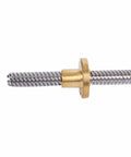 Close-up of 2 Pack Lead Screws With Nuts For Motors Stainless Steel Threaded Rods For 3D Printers CNC Machines And Equipment No Hassle Install
