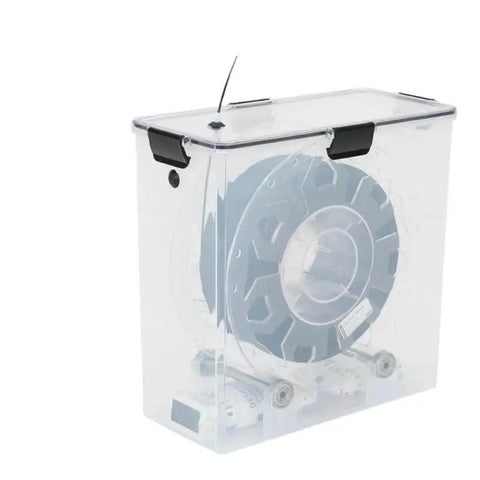Air Tight Filament Dryer Box with Moisture Resistant Build and Real Time Monitoring for PLA and ABS Filaments keeps your spools dry and ready to print filament holder included shown from side view