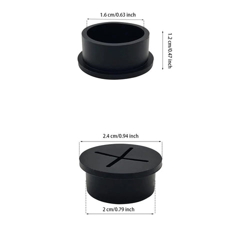 10 Pack Desk Grommets Three Quarter Inch 24mm Silicone Rubber Grommets For Cable Pass Through Management Black Durable Corrosion Resistant