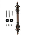 European Retro Push Door Handles With Antique Wooden Look Old School Charm For Outdoor Gates And Cabinets Matte Black