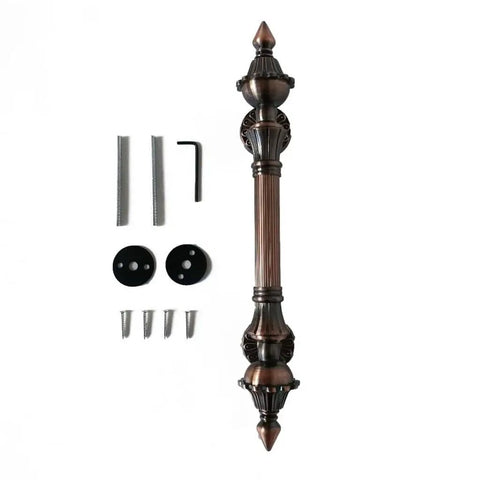 European Retro Push Door Handles With Antique Wooden Look Old School Charm For Outdoor Gates And Cabinets Matte Black