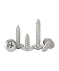 Heavy Duty Titanium Phillips Cross Truss Self Tapping Screws Grade Two M4 X15mm Pack Of One Hundred close-up view of screws