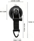 Front view of Universal Car Suction Cup Anchor With Securing Hook Reusable Heavy Duty Tie Down with dimensions labeled.