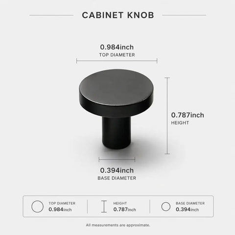 Matte Black Round Cabinet Knobs 2 Pack With Screws Easy Install Modern Alloy Furniture Hardware For Cupboards Dressers