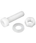 White Nylon Hex Socket Head Cap Screws And Nuts Kit With Washers Built To Last For Indoor Outdoor Use Insulated Cup Allen Bolts
