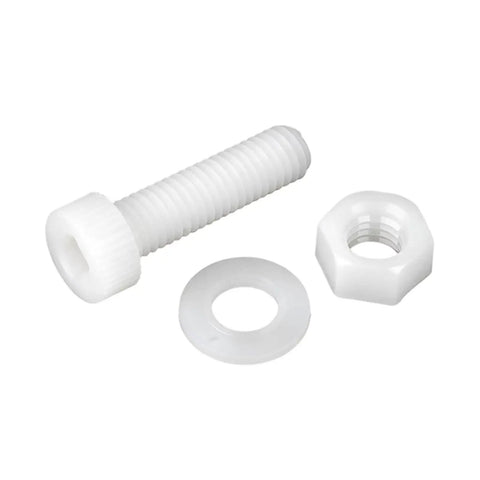 White Nylon Hex Socket Head Cap Screws And Nuts Kit With Washers Built To Last For Indoor Outdoor Use Insulated Cup Allen Bolts