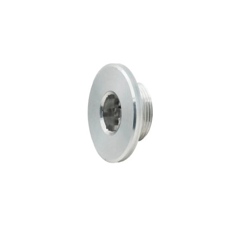 Billet Aluminum LS Oil Pressure Relief Valve Plug Machined For Knockout Engine Blocks And LS Swap Builds with polished silver finish
