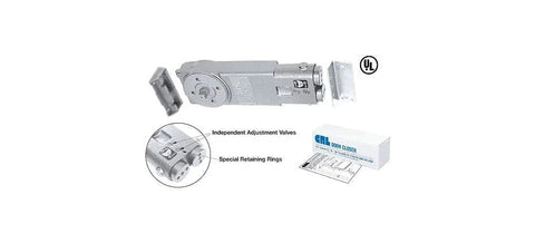 Heavy Duty 105 Degree Hold Open Overhead Concealed Door Closer Body With Mounting Clips UL Listed Interchangeable With Jackson Style Closers