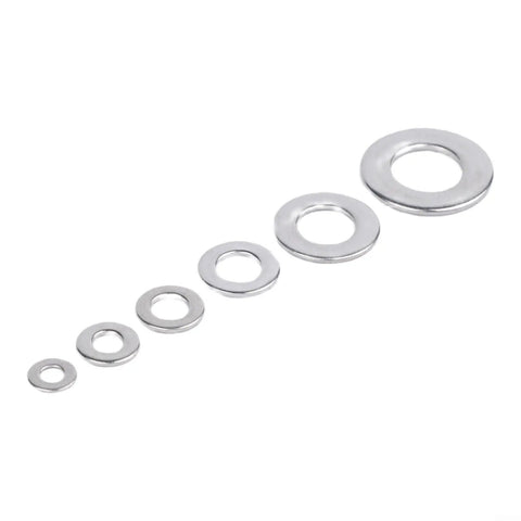 105-Piece Stainless Steel Flat Washer Set For Metric Sizes M3 M5 M6 M8 M10 Gasket Rings No Fuss For Home Improvement Outdoor Projects And Furniture Assembly Rust Resistant Durable With Smooth Edges, assorted sizes