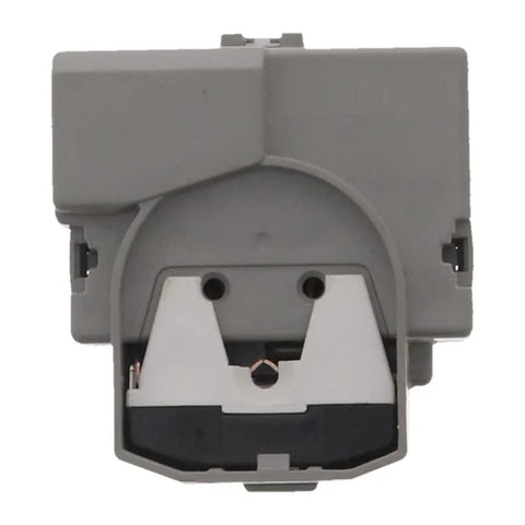 WR08X22874 Refrigerator Overload Relay Kit And Heavy Duty Compressor Starter, top view, gray plastic design for reliable appliance performance.