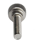 Knurled Head M4 X 8mm Shoulder Type Thumb Screws With 4.0mm Thread Dia, Fully Threaded Steel With Nickel Coating, Slotted And Phillips Drive