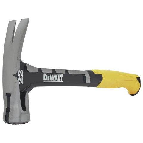 Heavy Duty 22 Oz Framing Hammer With 1-Piece Steel Construction, Yellow and Black Finish, Model DWHT51064