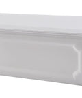 Windsor Small Capacity Rust Proof White Plastic Wall Mount Mailbox with front embossed panel, lightweight yet durable for easy install.