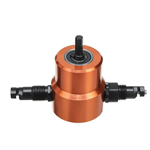 Orange Power Drill Nibbler Attachment For Metal Sheets With Double Blade, 360 Degree Adjustable Head, Easy To Use, DIY Accessory