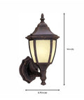 Autumn Gold Wall Lantern With Amber Glass Weatherproof Cast Aluminum Construction ENERGY STAR Outdoor Light 14-inch height