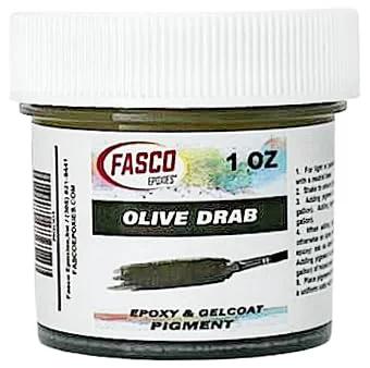 Fasco Epoxies olive drab pigment for epoxy resin, 1 oz jar