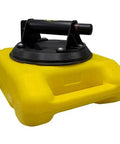 Heavy-Duty Workhorse 8 Inch Flat Vacuum Cup With ABS Handle for lifting glass, metal, wood, and stone, shown in yellow