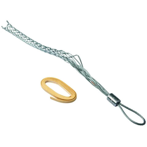 Double Weave Split Mesh Wire Pulling Grips With Offset Flexible Eye For Cable Diameters 1.25 To 1.49 Inches, 16 Inch Length
