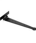 12 Inch Black Iron T Strap Hinge For Indoor Outdoor Use, Rust Resistant Powder Coated Bean Tee Hinge With Screws