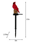 Red Bird Solar Light Garden Stake Figurine For Outdoor Yard Decor Memorial Glow At Night Patio Ornament Gift For Mom And Grandma