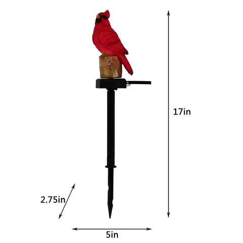 Red Bird Solar Light Garden Stake Figurine For Outdoor Yard Decor Memorial Glow At Night Patio Ornament Gift For Mom And Grandma